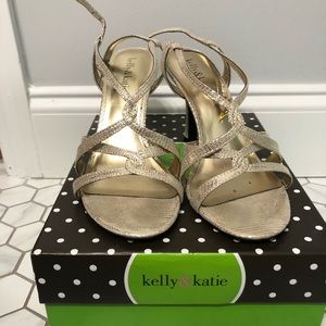 Kelly & Katie Gold Strappy Heels